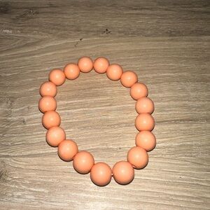 Pink bead elastic bracelet